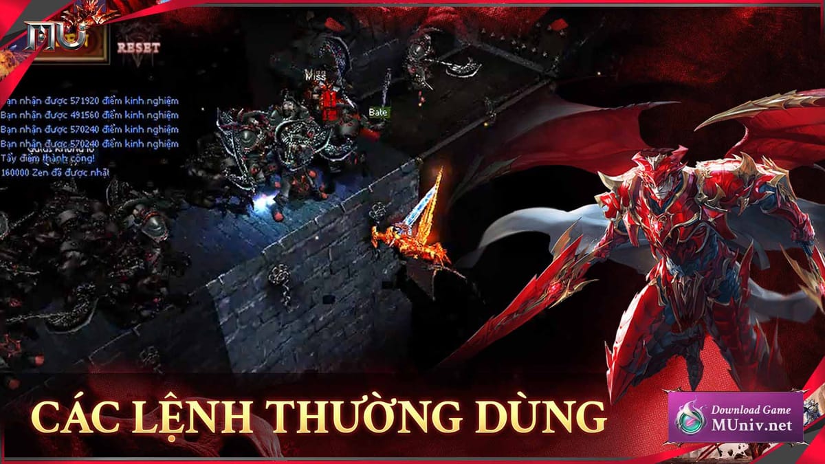 Các lệnh cơ bản thường dùng trong game